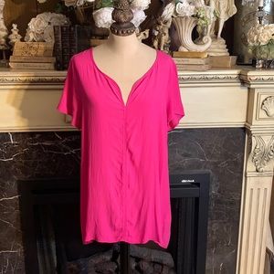 Plieone Anthroplogie hot pink hi/low top